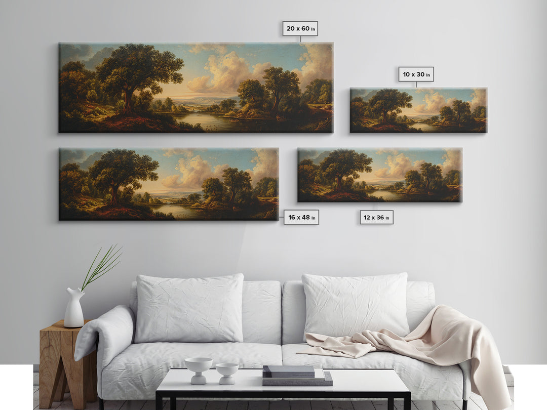 Classic Oil Painted Landscape Canvas Print, Traditional Art, Pokemon Poster, Living Room Decor, Watercolor Art, Classic, TRA-3x1-41