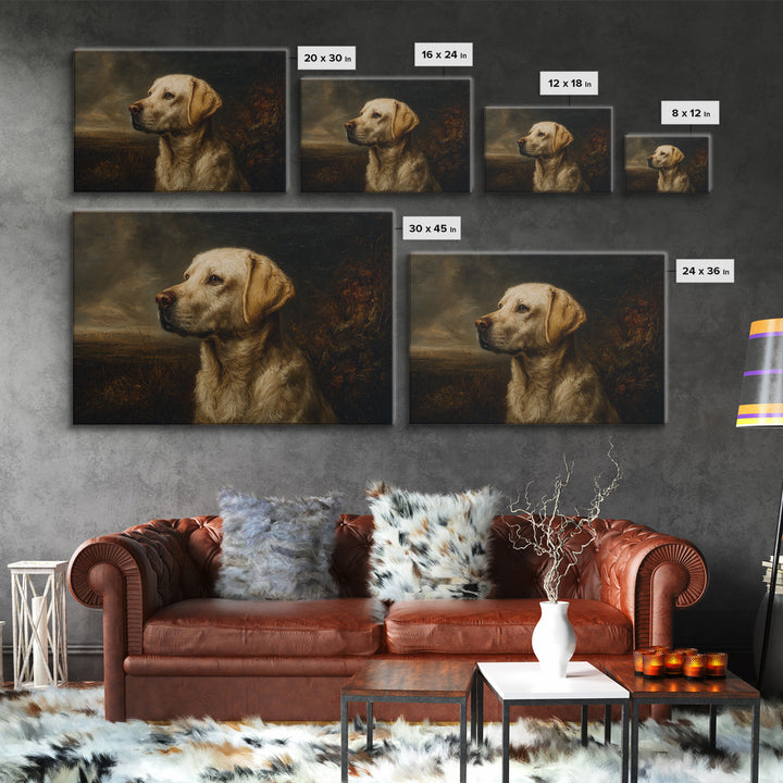 Hunting Dog Portrait Canvas Print, Traditional Art, Indian Wall Art, Living Room Decor, Fine Art, Classic, Boho Decor, TRA-3x2-16