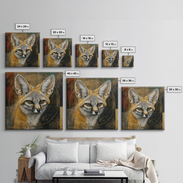 Stylized Animal Totem Canvas Print, Tribal Art, Living Room Decor, Watercolor Art, Tribal, African Art, African Wall Art, TRI-1x1-4