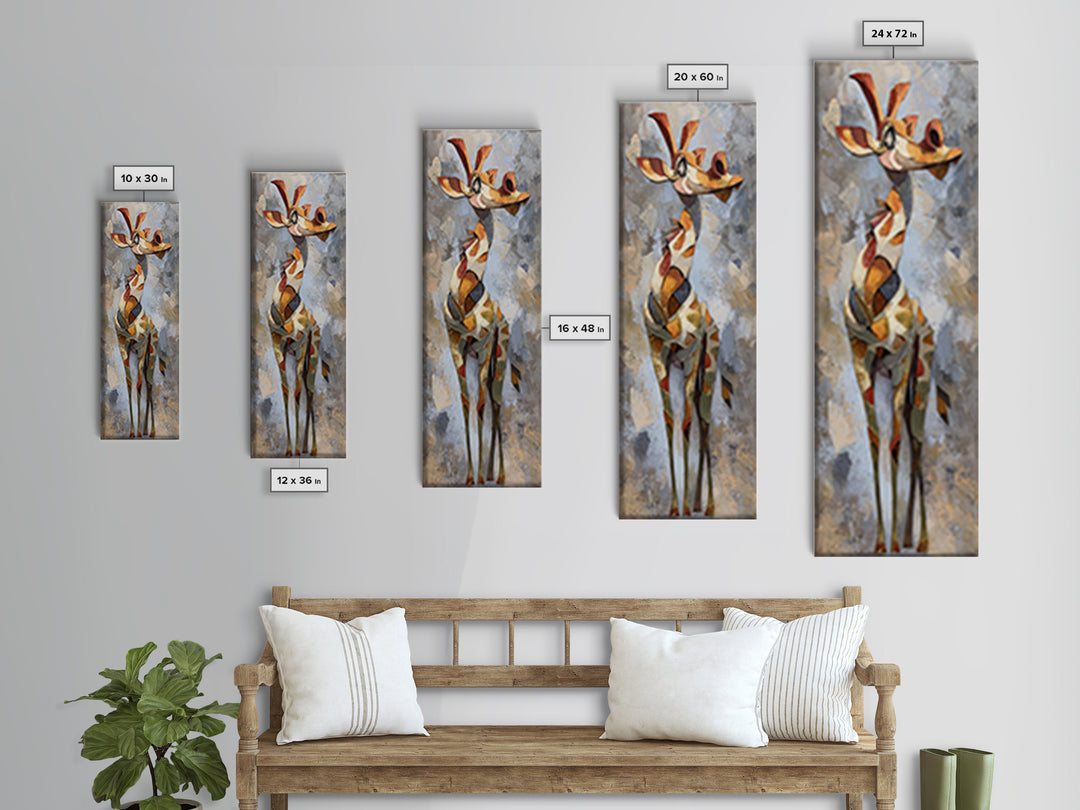 Stylized Animal Totem Canvas Print, Tribal Art, Unique Wall Art, Living Room Decor, Watercolor Art, Tribal, Abstract Print, TRI-1x3-16