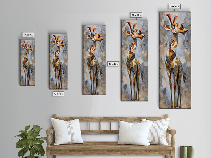 Stylized Animal Totem Canvas Print, Tribal Art, Unique Wall Art, Living Room Decor, Watercolor Art, Tribal, Abstract Print, TRI-1x3-16
