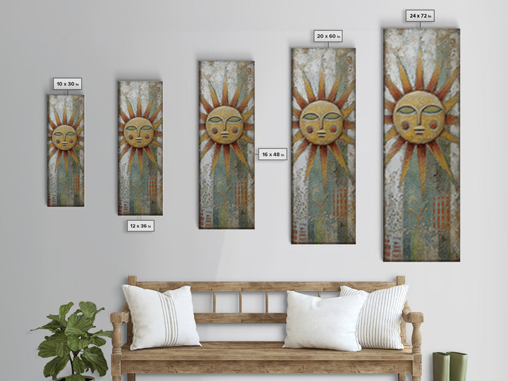 Tribal Sun Symbol Canvas Print, Tribal Art, Southwestern Decor, Living Room Decor, Fine Art, Tribal, Luxury Decor, Art Print, TRI-1x3-23
