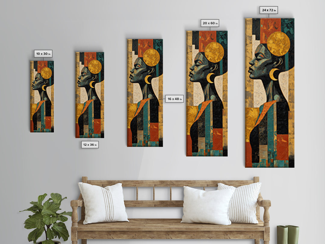 Mud Cloth Black and Cream Pattern Canvas Print, Tribal Art, Ethnic Art, Living Room Decor, Fine Art, Tribal, Contemporary Art, TRI-1x3-43