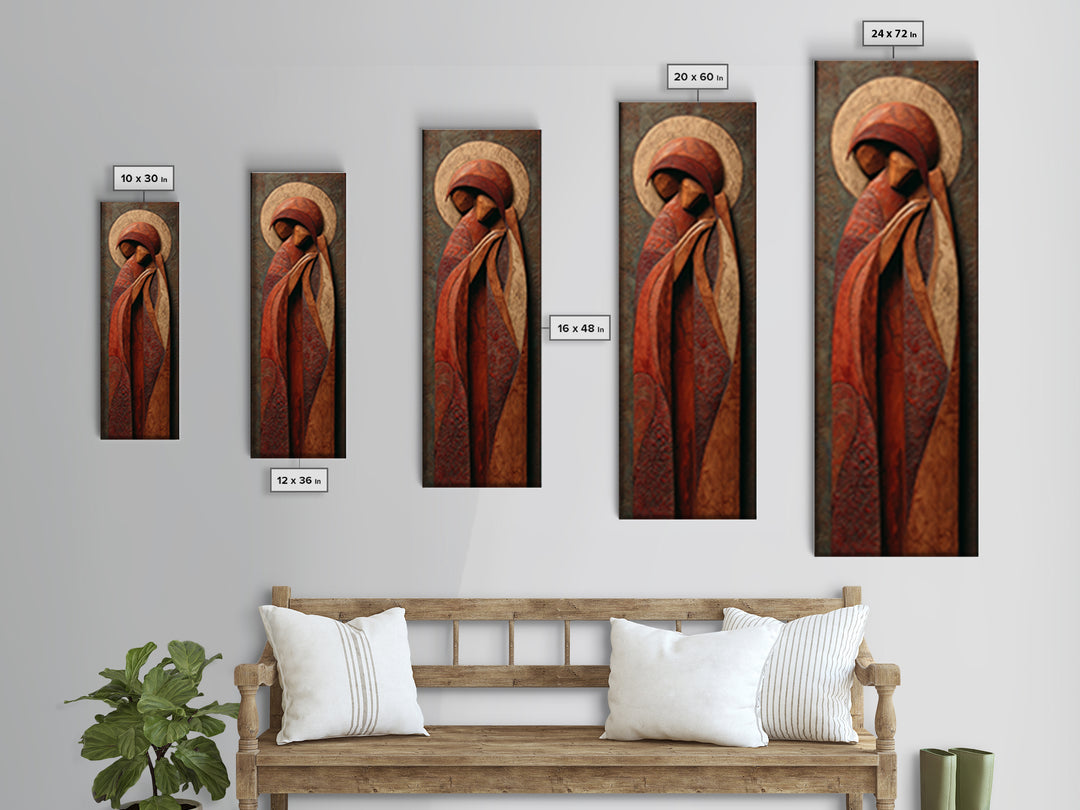 Carved Wood Figure Canvas Print, Tribal Art, Original Painting, Living Room Decor, Fine Art, Tribal, Canvas Painting, TRI-1x3-57