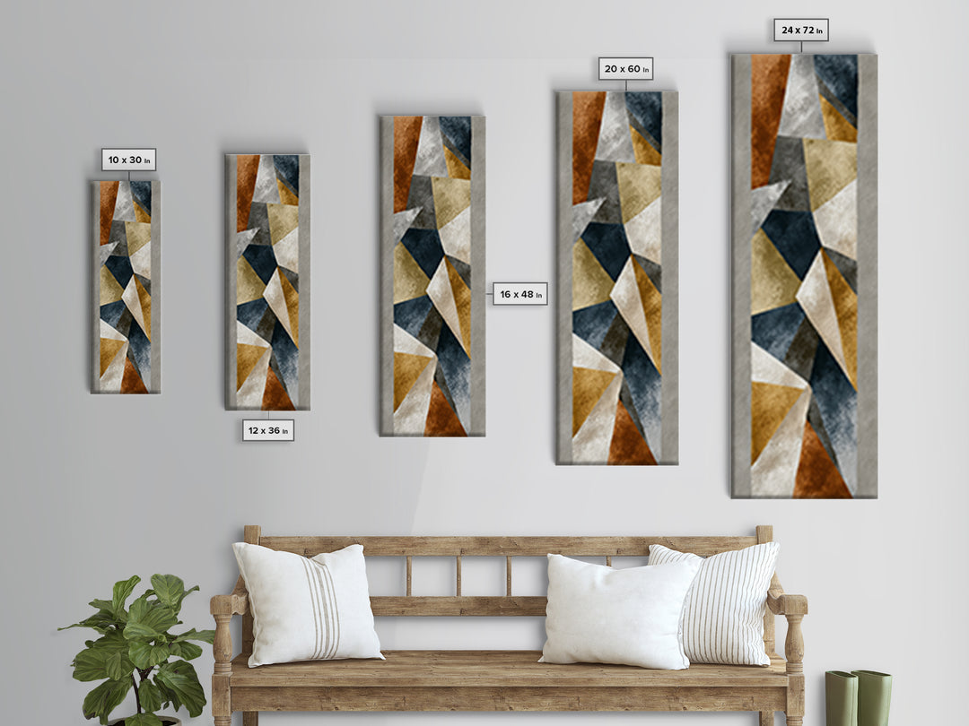 Earth Tone Geometric Pattern by Woven Cloth Canvas Print, Tribal Art, Living Room Decor, Abstract Art, Tribal, TRI-1x3-86