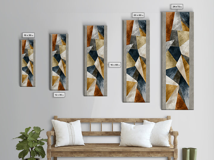 Earth Tone Geometric Pattern by Woven Cloth Canvas Print, Tribal Art, Living Room Decor, Abstract Art, Tribal, TRI-1x3-86