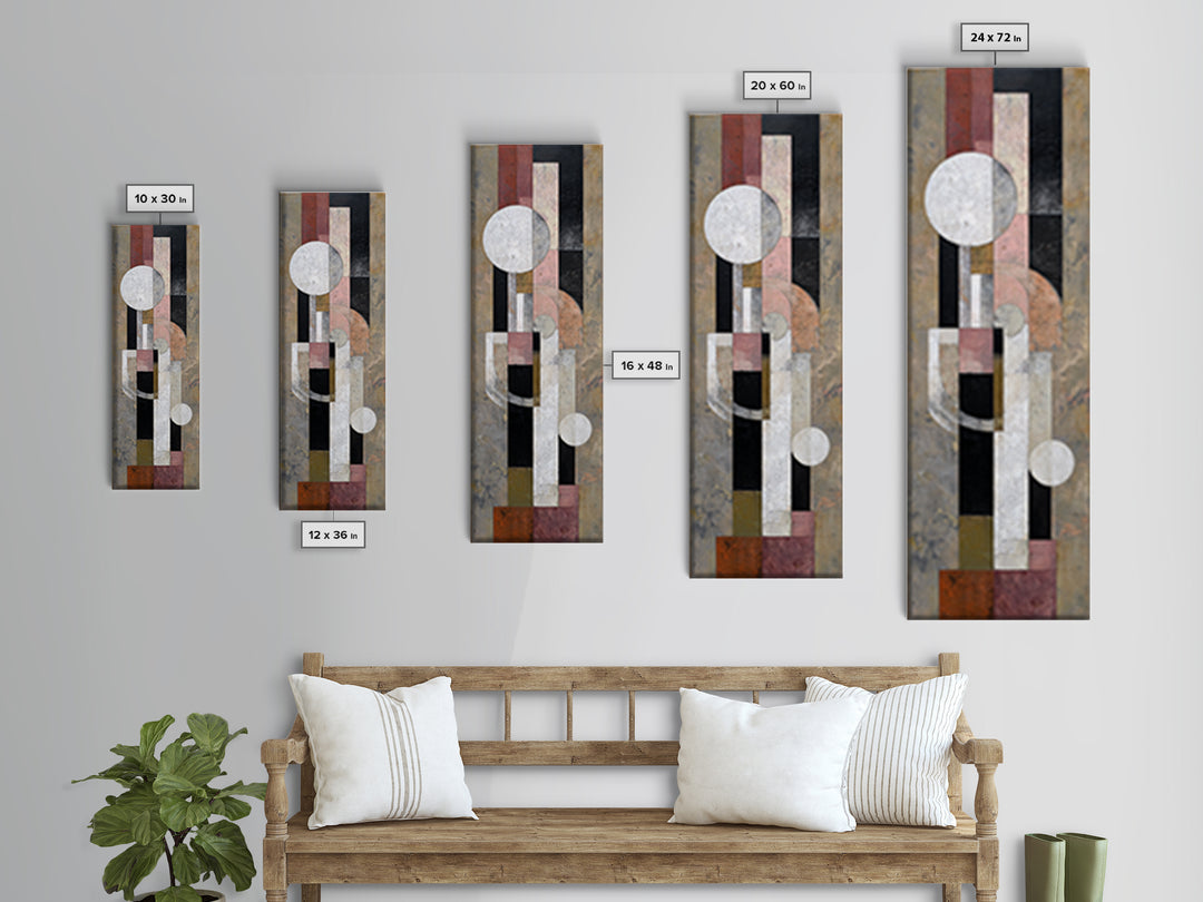 Abstract Drum Circle Suggested Through Repeated Forms Canvas Print, Tribal Art, Original Art, Living Room Decor, Abstract Art, TRI-1x3-90
