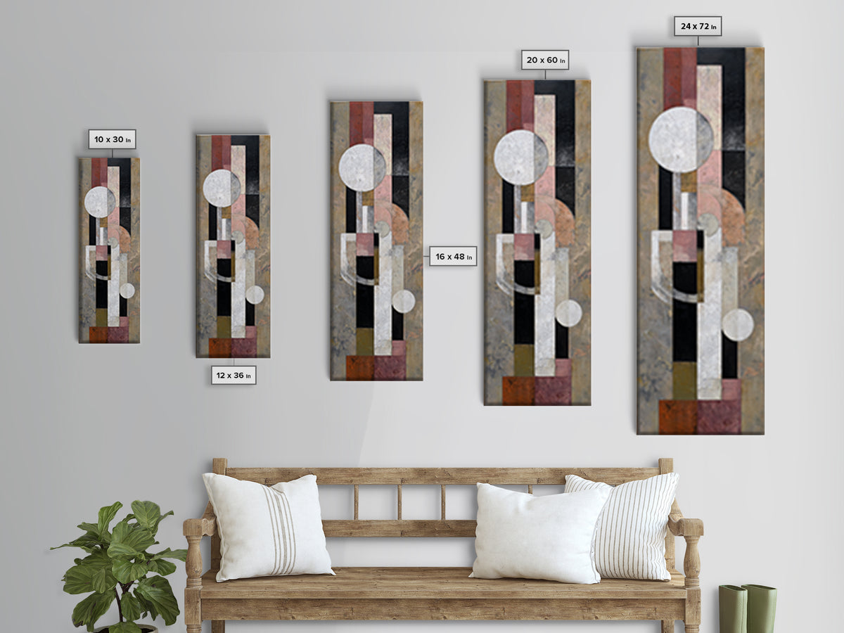Abstract Drum Circle Suggested Through Repeated Forms Canvas Print, Tribal Art, Original Art, Living Room Decor, Abstract Art, TRI-1x3-90