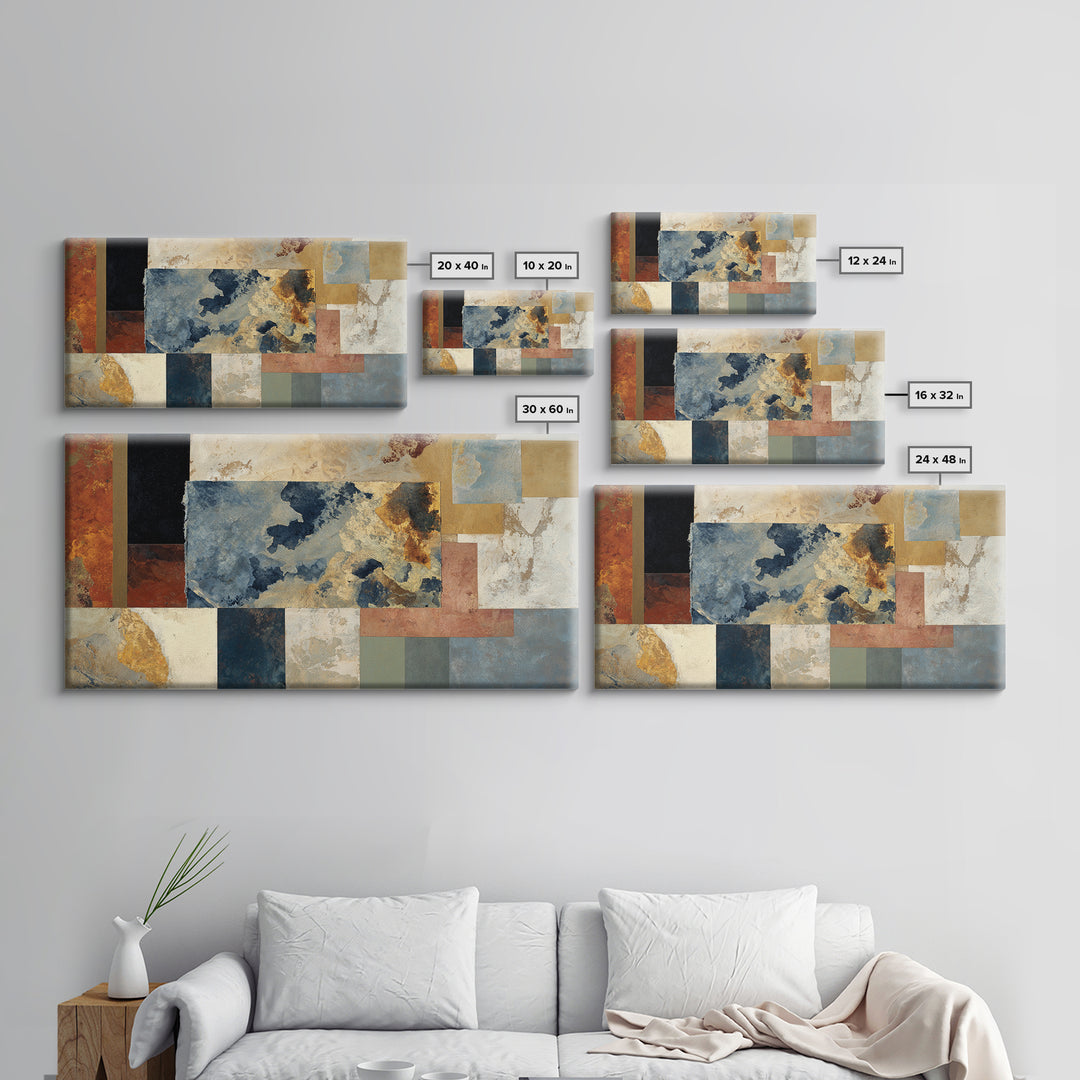 Indigo Textile Design Canvas Print, Tribal Art, Luxury Decor, Living Room Decor, Tribal, Abstract Art, Abstract Wall Art, TRI-2x1-4