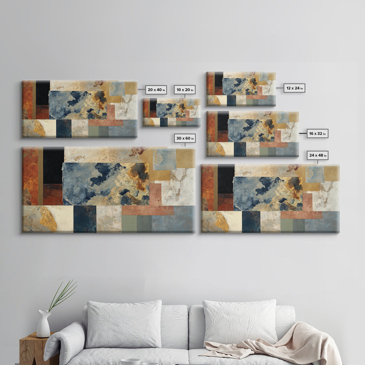 Indigo Textile Design Canvas Print, Tribal Art, Luxury Decor, Living Room Decor, Tribal, Abstract Art, Abstract Wall Art, TRI-2x1-4