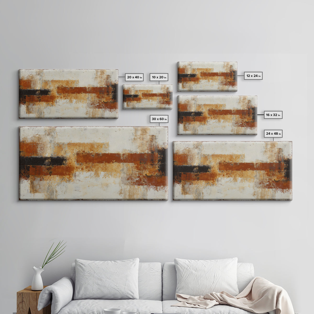 Abstract Drum Circle Suggested Through Repeated Forms Framed Canvas Print, Tribal Art, Living Room Decor, Fine Art, Tribal, TRI-2x1-50