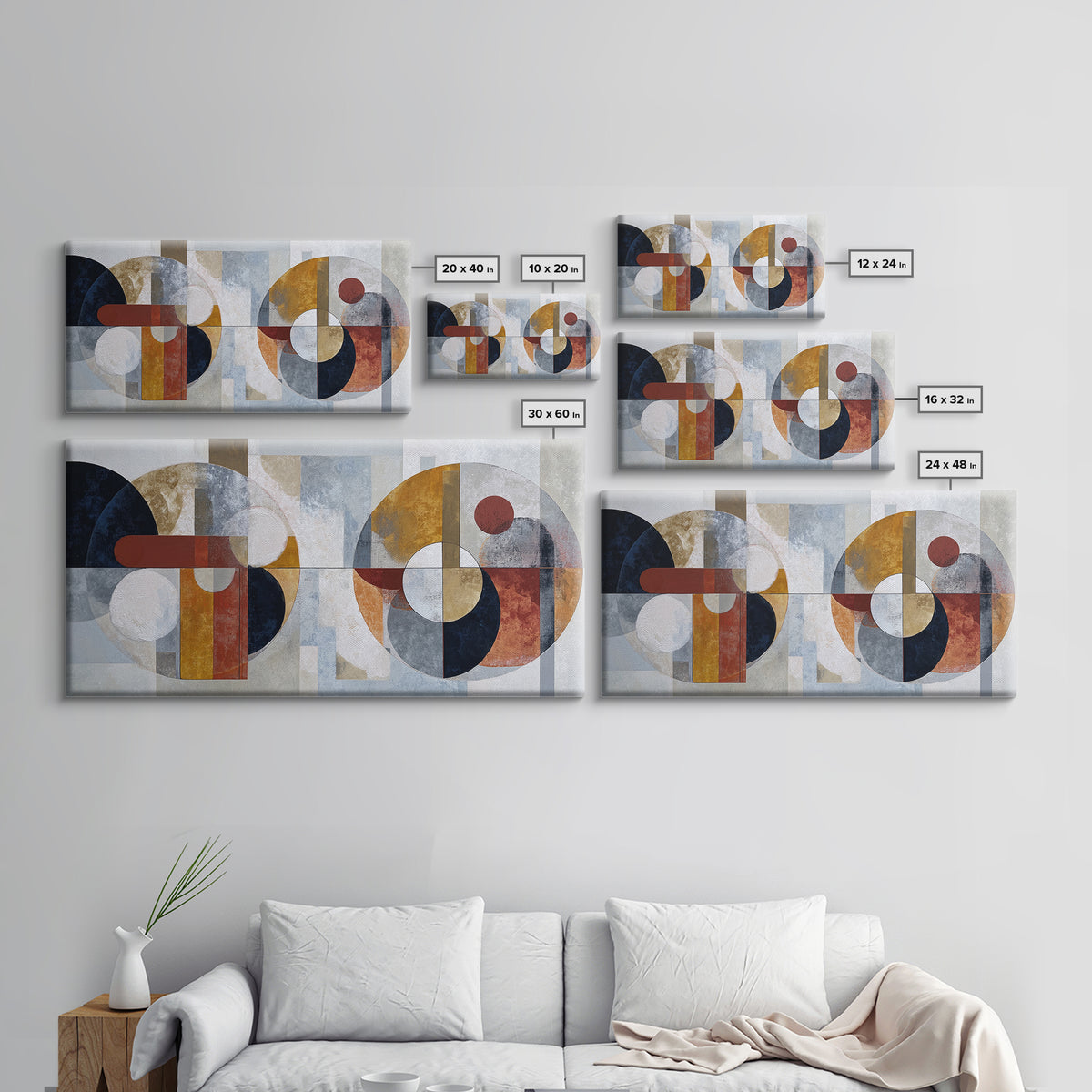 Abstract Drum Circle Suggested Through Repeated Forms Canvas Print, Tribal Art, African Art, Living Room Decor, Abstract Art, TRI-2x1-98