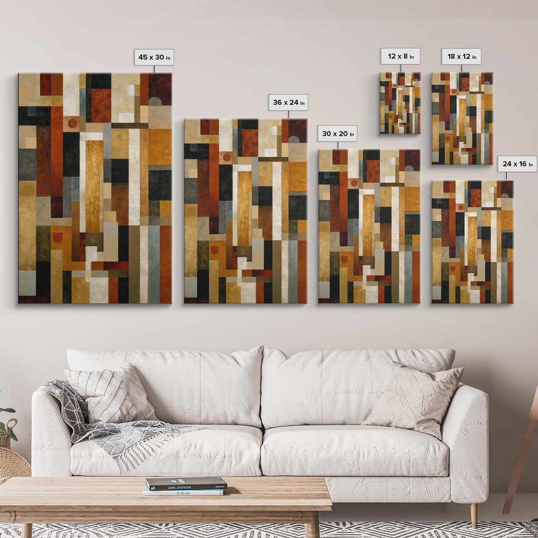 Geometric Border Design by Global Textiles Framed Canvas Print, Tribal Art, Gallery Wall Art, Living Room Decor, Tribal, TRI-2x3-100