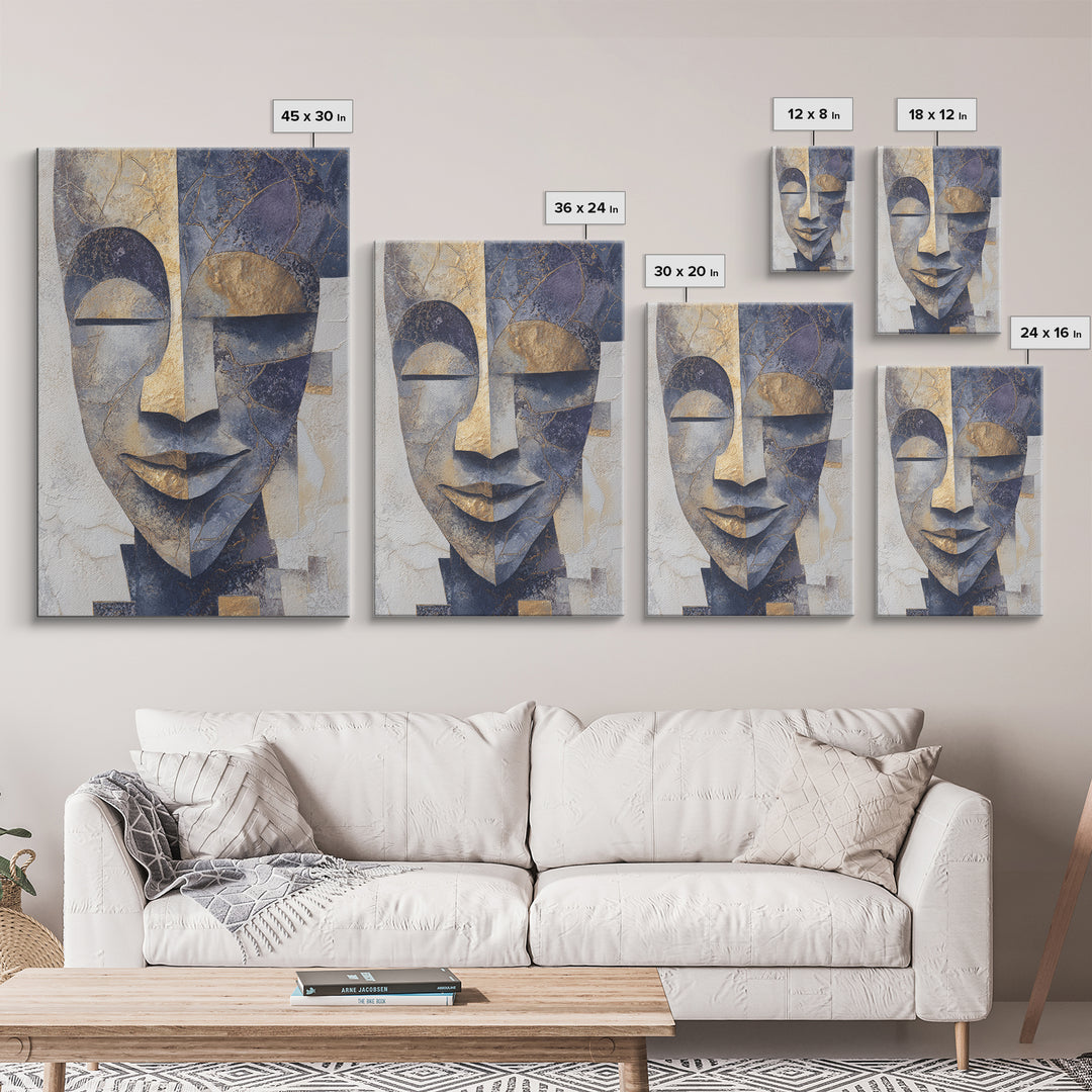 Bold Mask Portrait Canvas Print, Tribal Art, Canvas Painting, Living Room Decor, Oil Painting, Tribal, Original Abstract, TRI-2x3-9