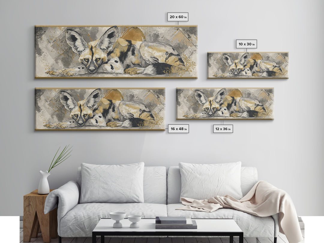 Stylized Animal Totem Canvas Print, Tribal Art, Abstract Wall Art, Living Room Decor, Oil Painting, Tribal, Black and White Art, TRI-3x1-92