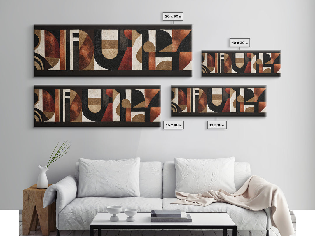 Mud Cloth Black and Cream Pattern Canvas Print, Tribal Art, Canvas Painting, Living Room Decor, Oil Painting, Tribal, TRI-3x1-95