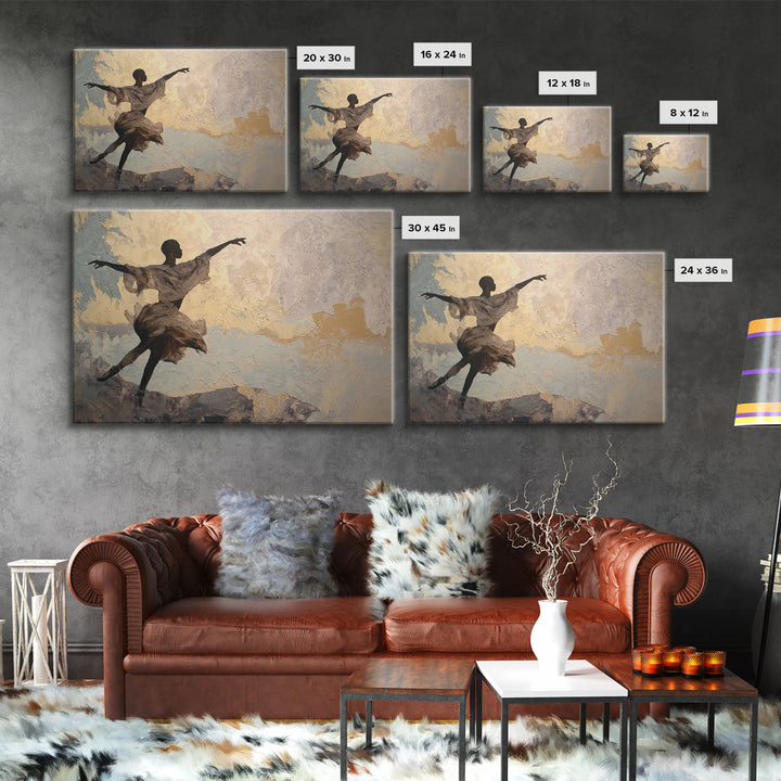 Ceremonial Dancer Silhouette Framed Canvas Print, Tribal Art, Abstract Print, Living Room Decor, Abstract Art, Tribal, TRI-3x2-7