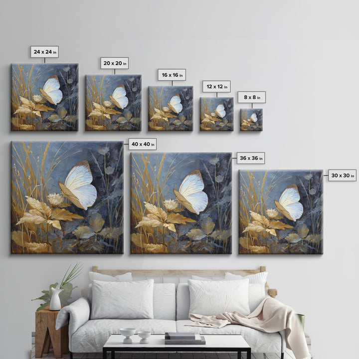 Tropical Butterfly and Flower Study Canvas Print, Tropical Art, Digital Print, Living Room Decor, Tropic, Downloadable Prints, TRO-1x1-23