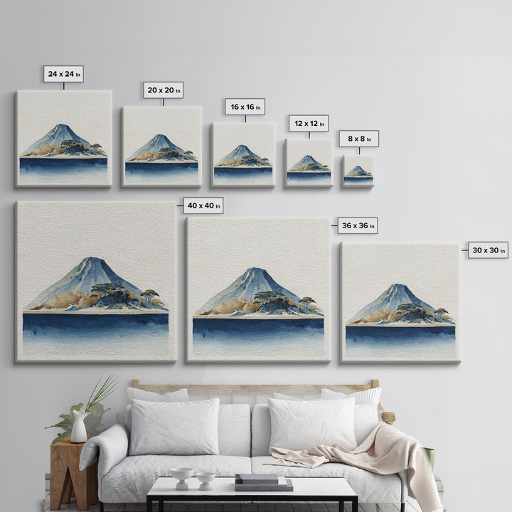 Island Volcano with Lush Foreground Canvas Print, Tropical Art, Contemporary Art, Living Room Decor, Fine Art, Tropic, TRO-1x1-89