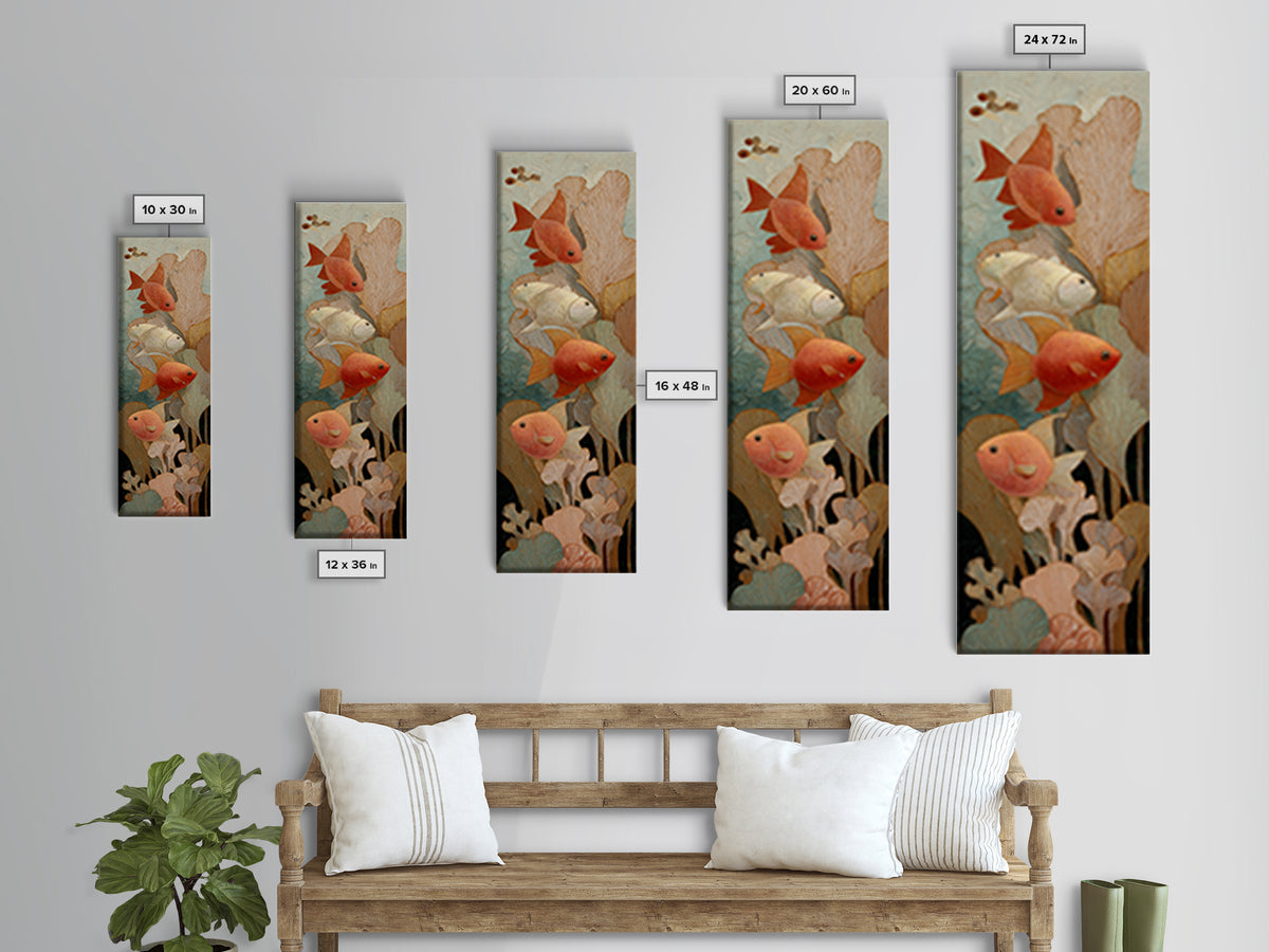Tropical Fish over Coral Reef Canvas Print, Tropical Art, Oversized Wall Art, Living Room Decor, Fine Art, Tropic, Beach Print, TRO-1x3-23