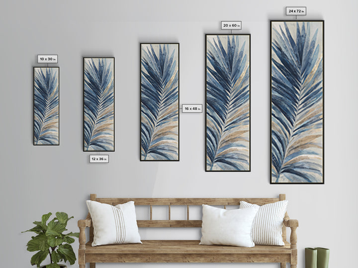 Rain Soaked Palm Leaf Closeup Canvas Print, Tropical Art, Coastal Wall Art, Living Room Decor, Oil Painting, Tropic, TRO-1x3-33