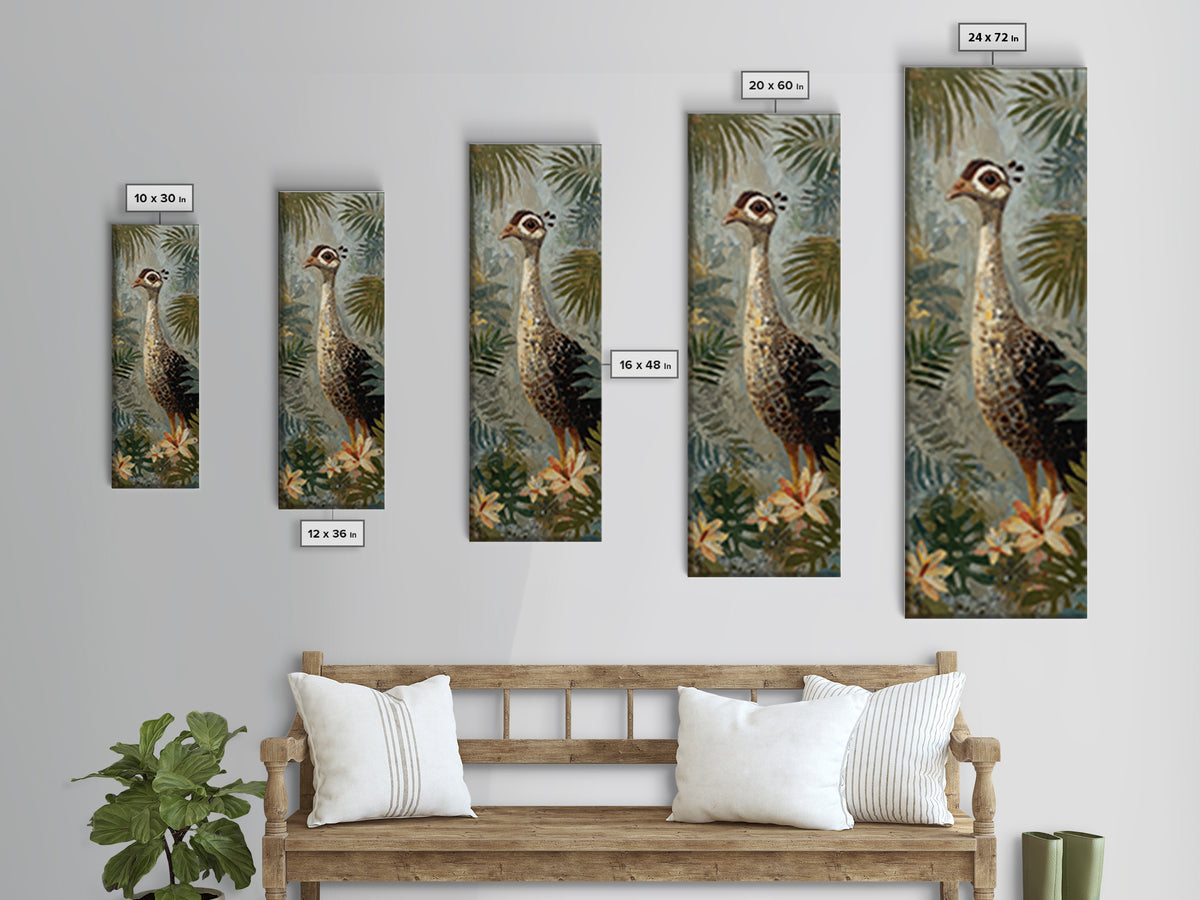 Colorful Jungle Bird Pattern Canvas Print, Tropical Art, Set of 3 Prints, Living Room Decor, Fine Art, Tropic, Botanical Art, TRO-1x3-56