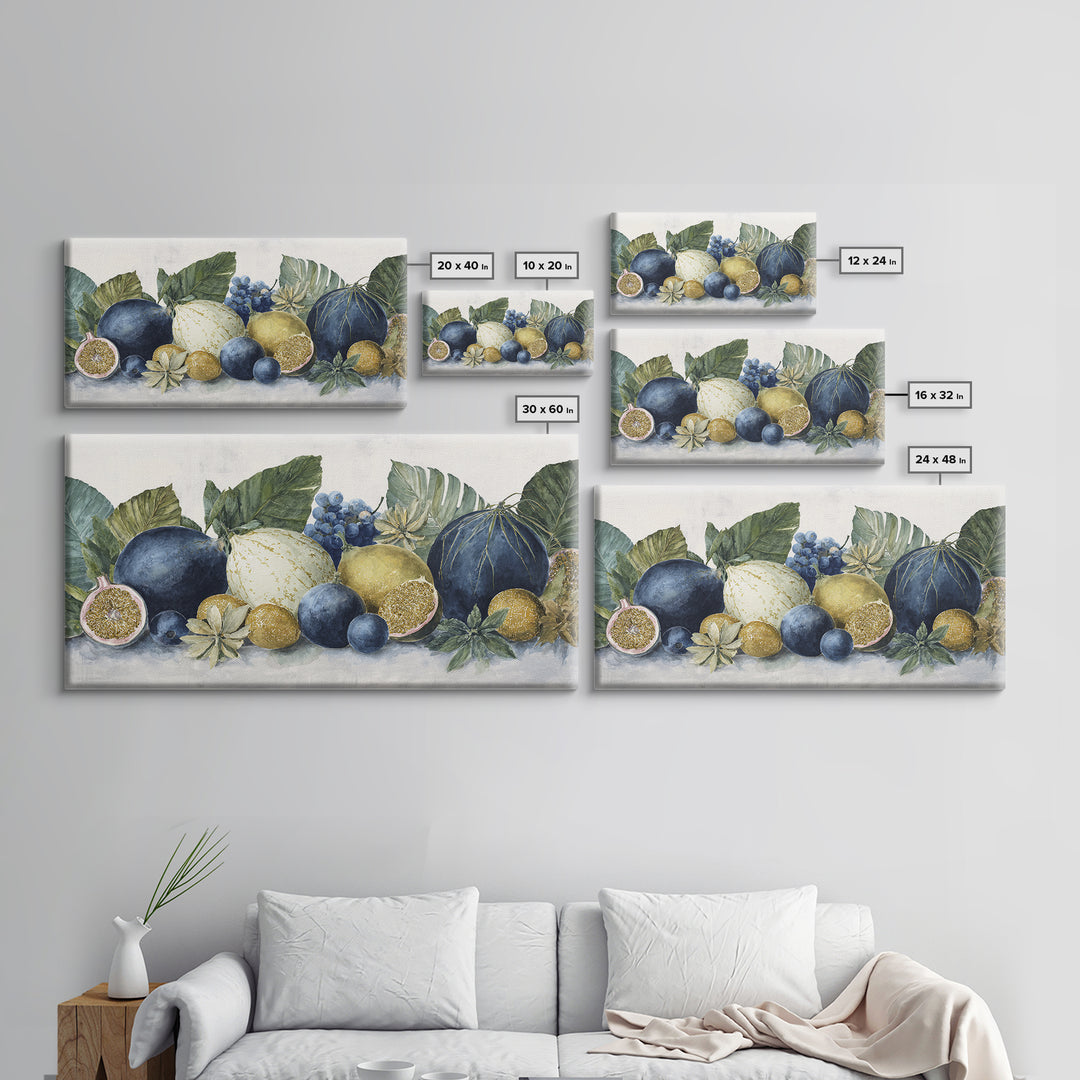 Tropical Fruit Market Arrangement Framed Canvas Print, Tropical Art, Coastal Decor, Living Room Decor, Fine Art, Tropic, TRO-2x1-11