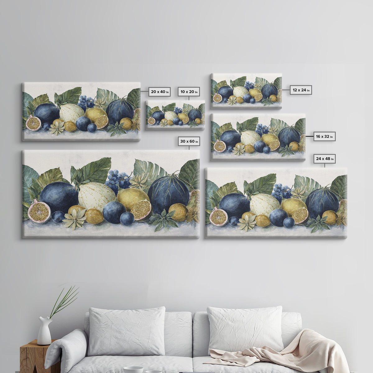 Tropical Fruit Market Arrangement Framed Canvas Print, Tropical Art, Coastal Decor, Living Room Decor, Fine Art, Tropic, TRO-2x1-11