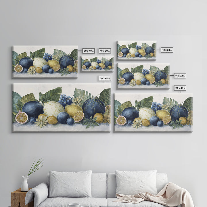 Tropical Fruit Market Arrangement Framed Canvas Print, Tropical Art, Coastal Decor, Living Room Decor, Fine Art, Tropic, TRO-2x1-11