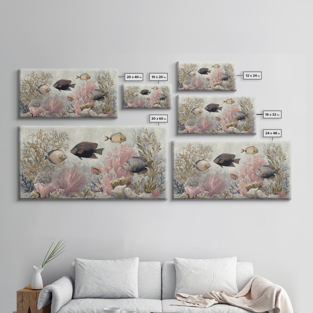 Leopard Hidden Among Palm Leaves Framed Canvas Print, Tropical Art, Contemporary Art, Living Room Decor, Fine Art, Tropic, TRO-2x1-34