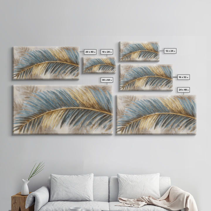 Rain Soaked Palm Leaf Closeup Framed Canvas Print, Tropical Art, Printable Art, Living Room Decor, Tropic, Trendy Wall Art, TRO-2x1-65