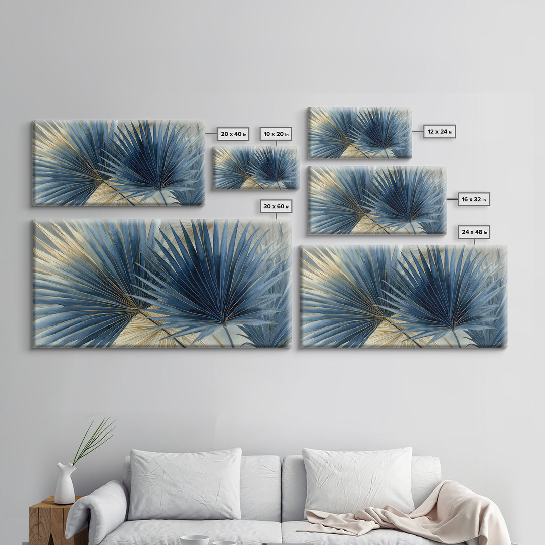 Rain Soaked Palm Leaf Closeup Canvas Print, Tropical Art, Coastal Wall Art, Living Room Decor, Oil Painting, Tropic, TRO-2x1-89