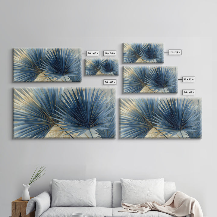Rain Soaked Palm Leaf Closeup Canvas Print, Tropical Art, Coastal Wall Art, Living Room Decor, Oil Painting, Tropic, TRO-2x1-89