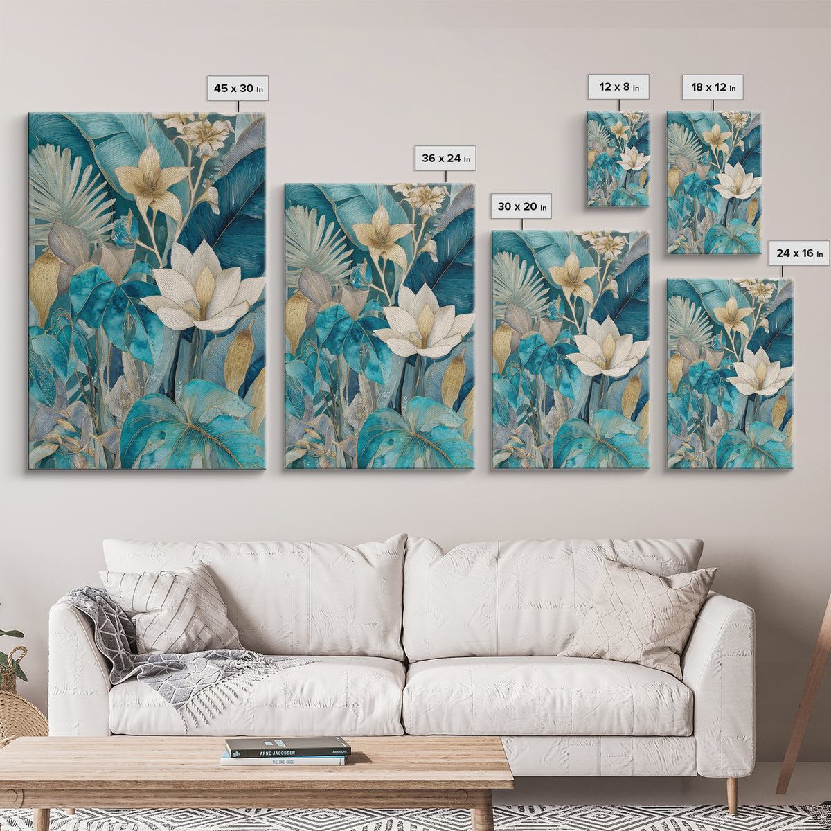Tropical Lagoon with Turquoise Water Canvas Print, Tropical Art, Minimalist Decor, Living Room Decor, Fine Art, Tropic, TRO-2x3-15