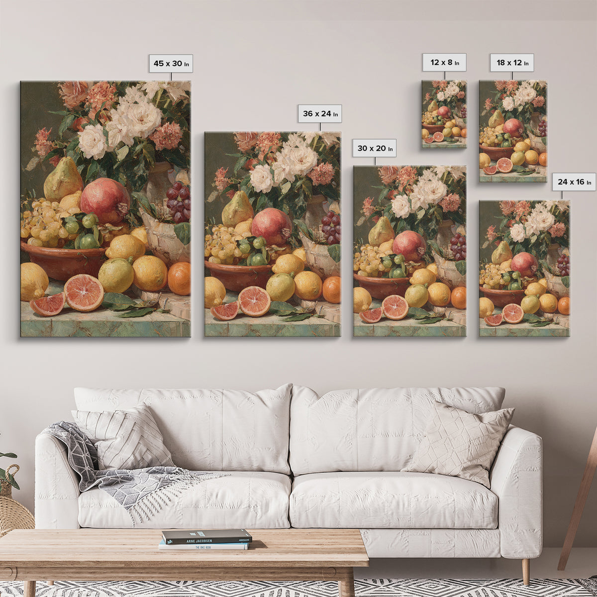 Tropical Fruit Market Arrangement Canvas Print, Tropical Art, Art Print, Living Room Decor, Fine Art, Tropic, Abstract Painting, TRO-2x3-23