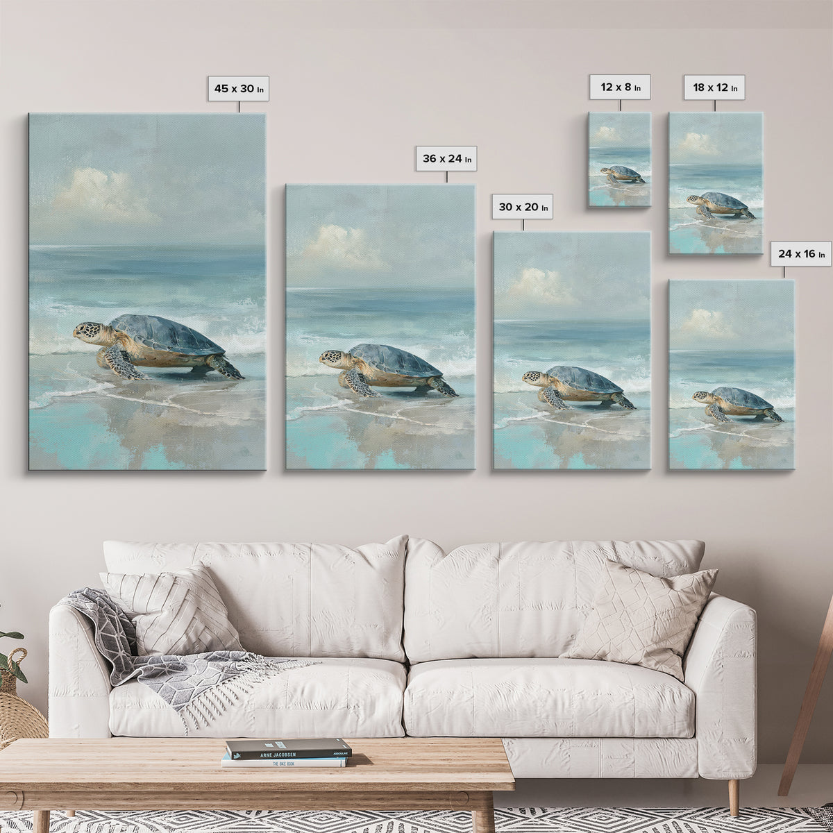 Sea Turtle Near Tropical Reef Framed Canvas Print, Tropical Art, Room Decor, Living Room Decor, Fine Art, Tropic, Printable, TRO-2x3-3