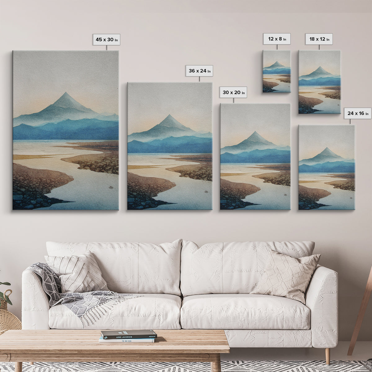 Island Volcano with Lush Foreground Canvas Print, Tropical Art, Oversized Wall Art, Living Room Decor, Fine Art, Tropic, TRO-2x3-49