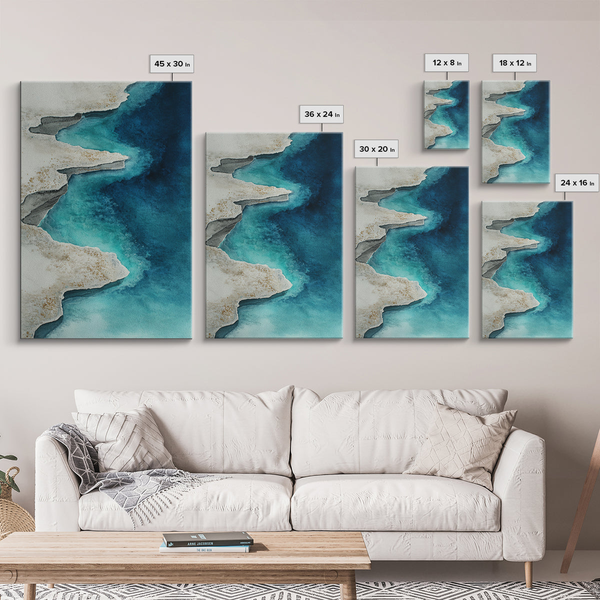 Tropical Lagoon with Turquoise Water Framed Canvas Print, Tropical Art, Gallery Wall Art, Living Room Decor, Fine Art, Tropic, TRO-2x3-87