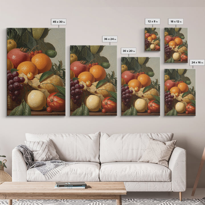 Tropical Fruit Market Arrangement Canvas Print, Tropical Art, Botanical Art, Living Room Decor, Oil Painting, Tropic, TRO-2x3-95