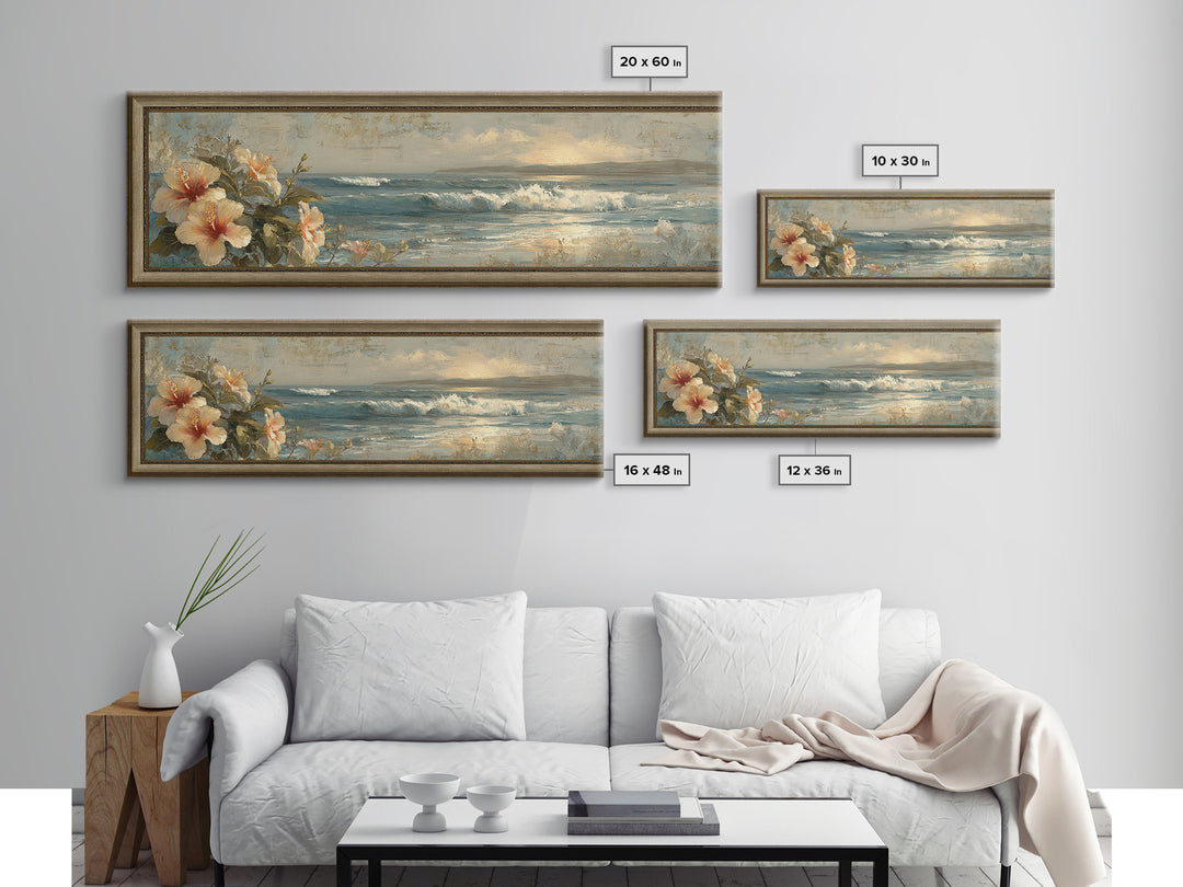 Sunset Surf Scene Canvas Print, Tropical Art, Boho Decor, Living Room Decor, Oil Painting, Tropic, Art Print, Digital Art, TRO-3x1-62
