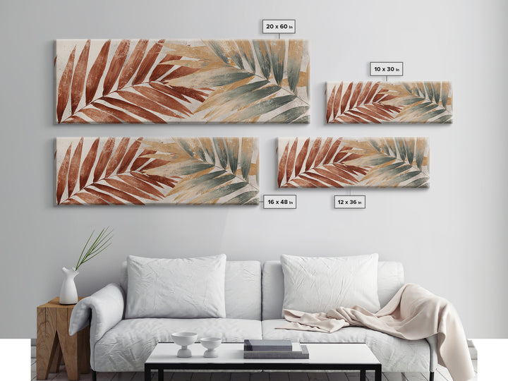 Rain Soaked Palm Leaf Closeup Canvas Print, Tropical Art, Botanical Art, Living Room Decor, Watercolor Art, Tropic, TRO-3x1-85