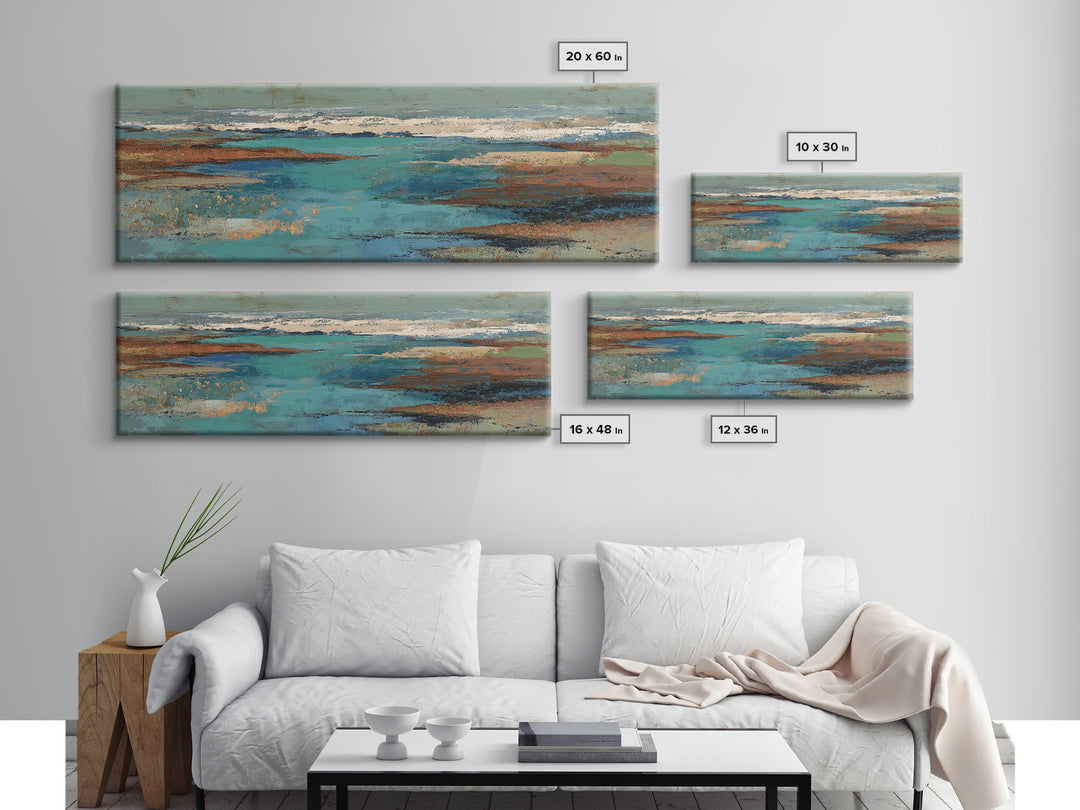 Tropical Lagoon with Turquoise Water Canvas Print, Tropical Art, Digital Art, Living Room Decor, Oil Painting, Tropic, TRO-3x1-95