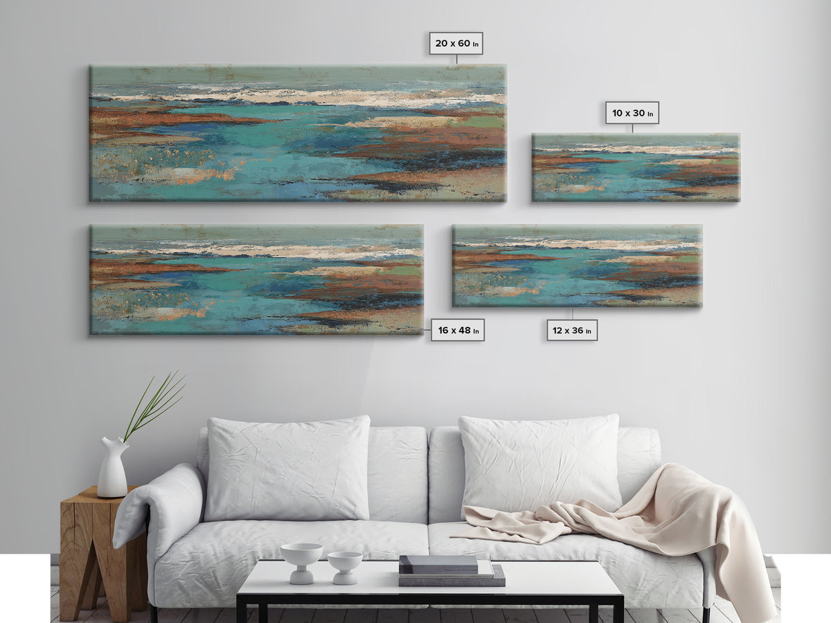 Tropical Lagoon with Turquoise Water Canvas Print, Tropical Art, Digital Art, Living Room Decor, Oil Painting, Tropic, TRO-3x1-95