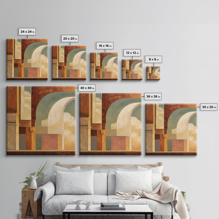 Old Theater Marquee Shapes Without Text Canvas Print, Urban Art, Neutral Decor, Living Room Decor, Abstract Art, Urban, URB-1x1-69