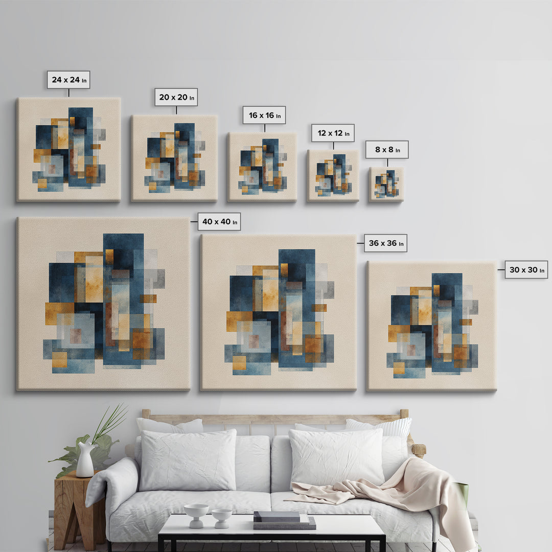 Brick Wall and Window Shadows as Geometry Canvas Print, Urban Art, Room Decor, Living Room Decor, Fine Art, Urban, Art Deco, URB-1x1-77
