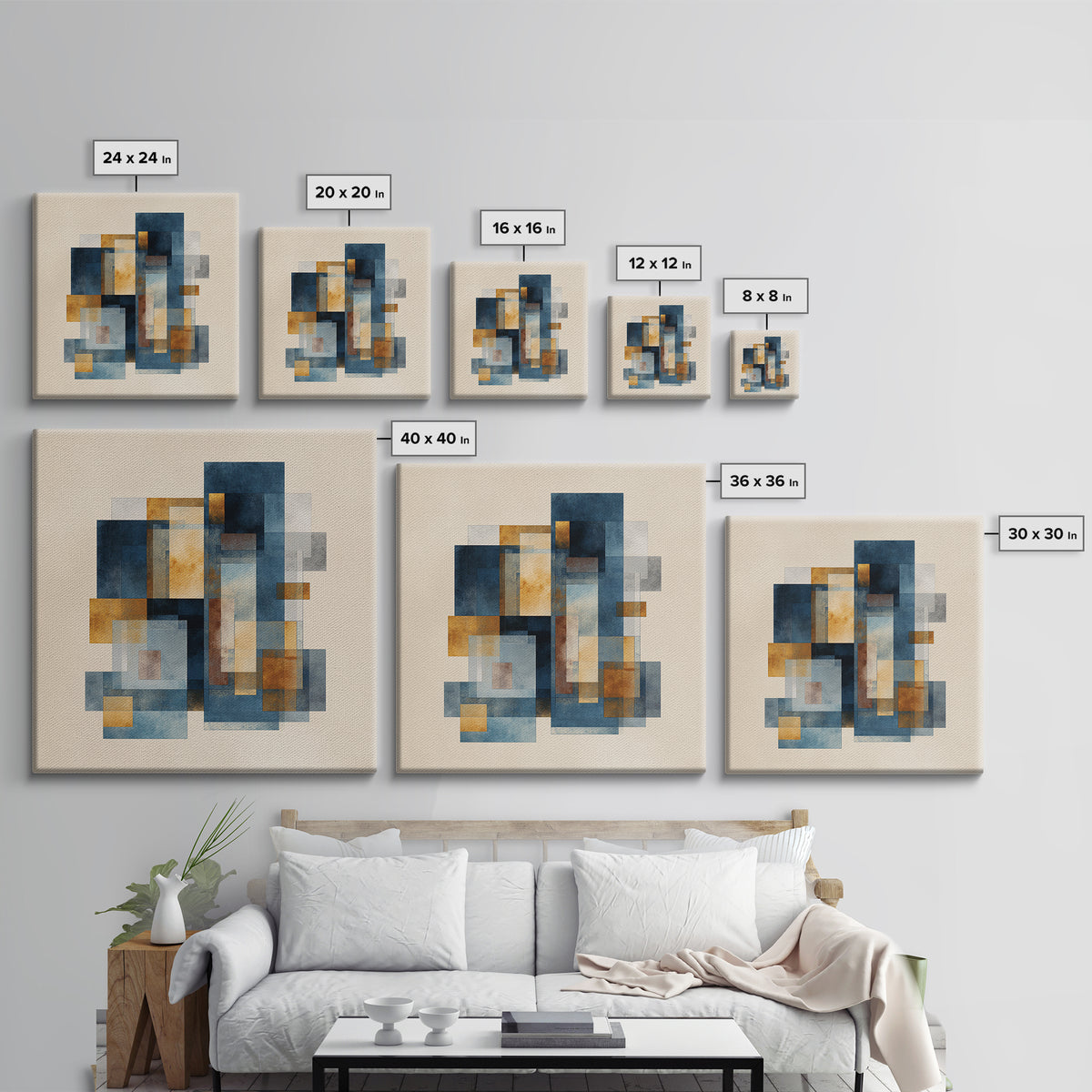 Brick Wall and Window Shadows as Geometry Canvas Print, Urban Art, Room Decor, Living Room Decor, Fine Art, Urban, Art Deco, URB-1x1-77