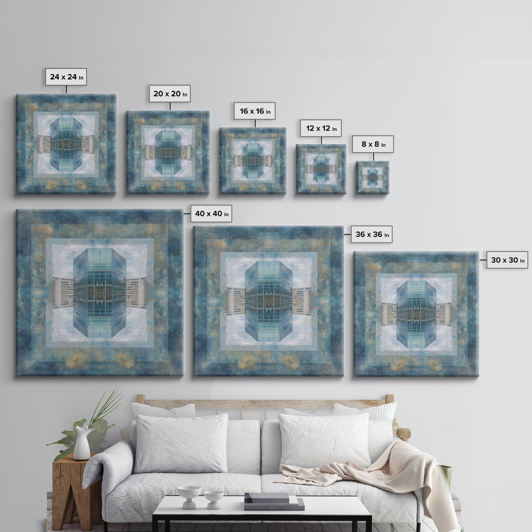 Modern Skyscraper Glass Reflections Canvas Print, Urban Art, Modern Decor, Living Room Decor, Fine Art, Urban, Home Decor, URB-1x1-86