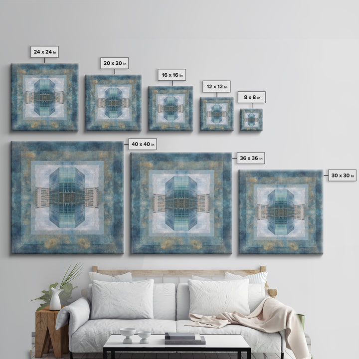 Modern Skyscraper Glass Reflections Canvas Print, Urban Art, Modern Decor, Living Room Decor, Fine Art, Urban, Home Decor, URB-1x1-86