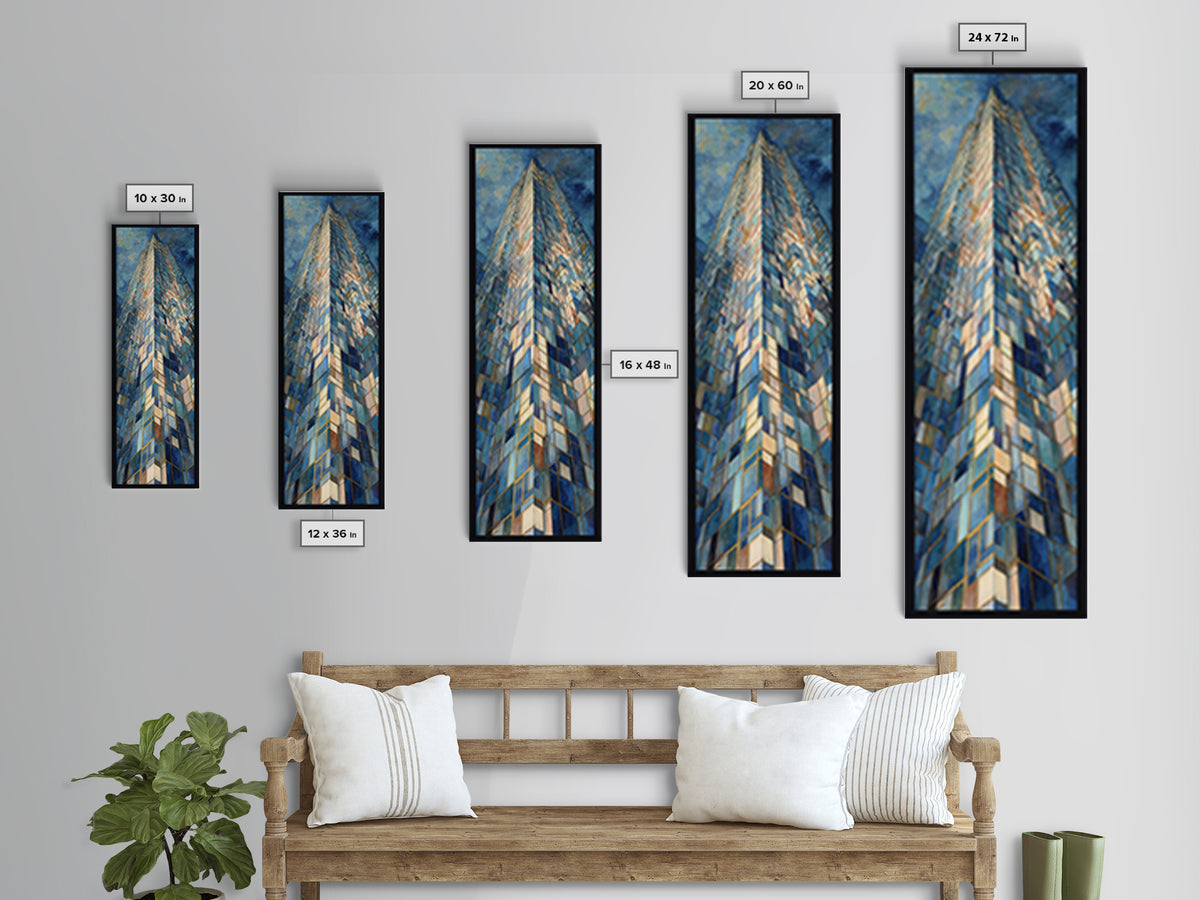 Modern Skyscraper Glass Reflections Canvas Print, Urban Art, Digital Download Art, Living Room Decor, Fine Art, Urban, URB-1x3-2
