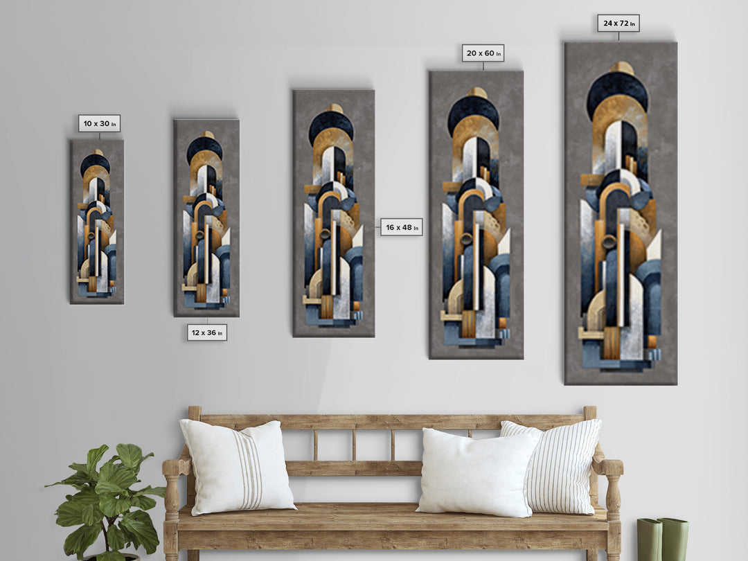 Old Theater Marquee Shapes Without Text Canvas Print, Urban Art, Textured Wall Art, Living Room Decor, Fine Art, Urban, URB-1x3-33
